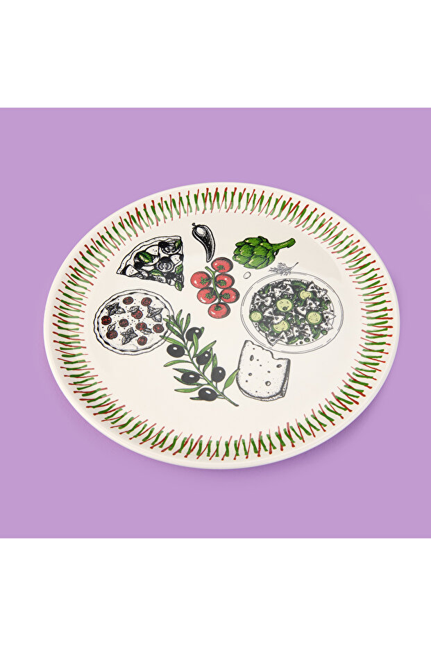 Kitchen The Best Pizza Tabağı - Renkli - 31 cm - 1