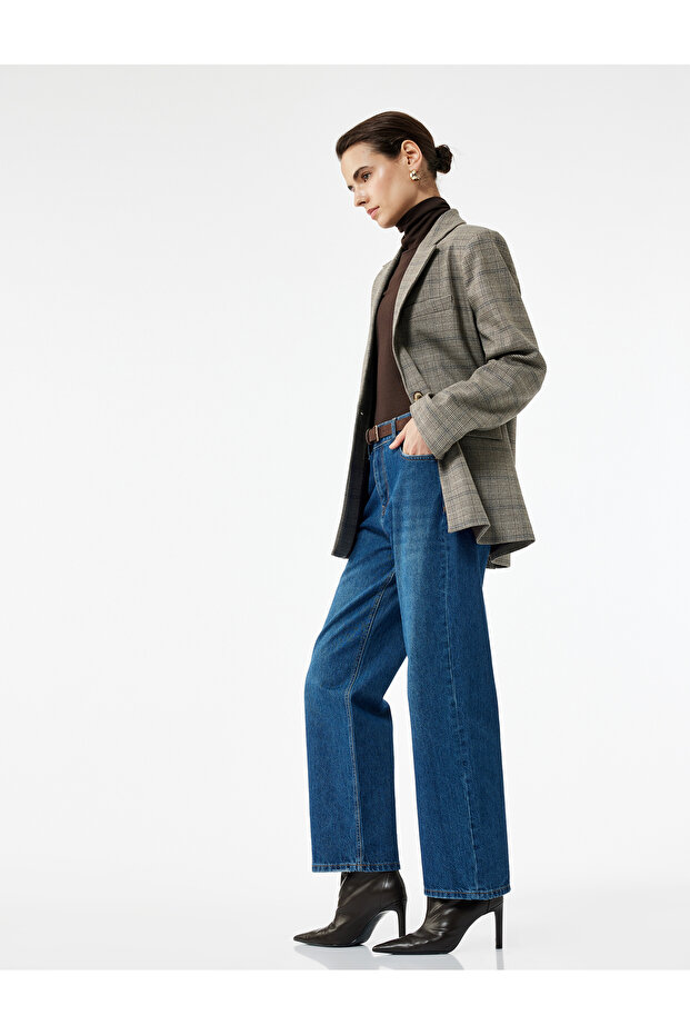 Cotton Straight Leg Pocket Jeans - Straight Jeans