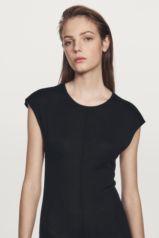 Kontrast uzun elbise - 3