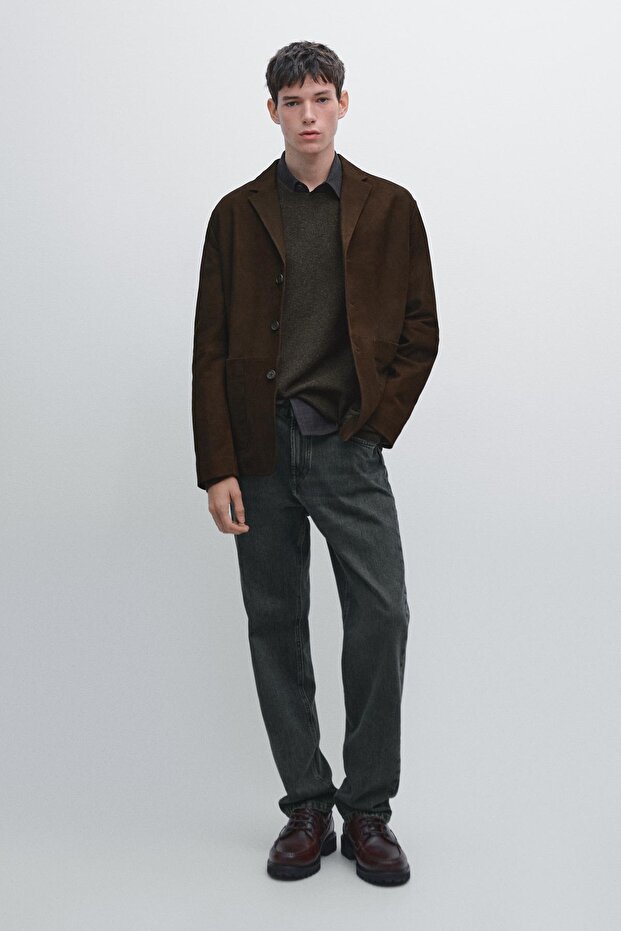 Nubuk deri blazer - 1