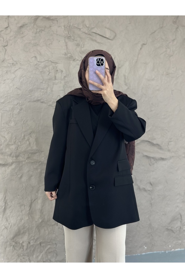 Çift düğmeli blazer ceket - 5