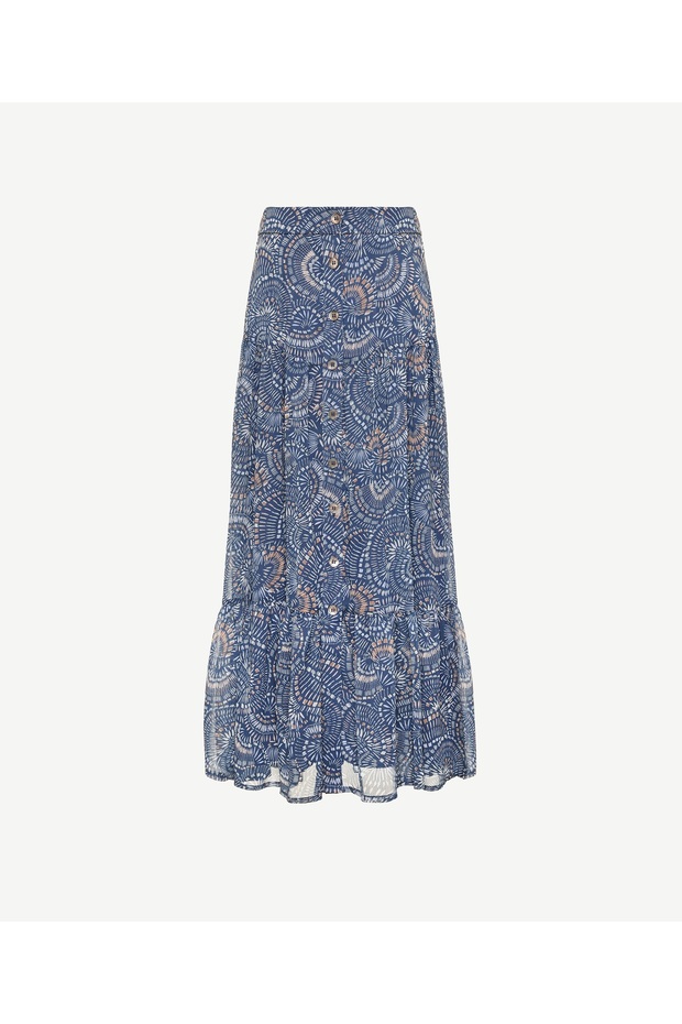 Önü Düğmeli Midi Etek - 6