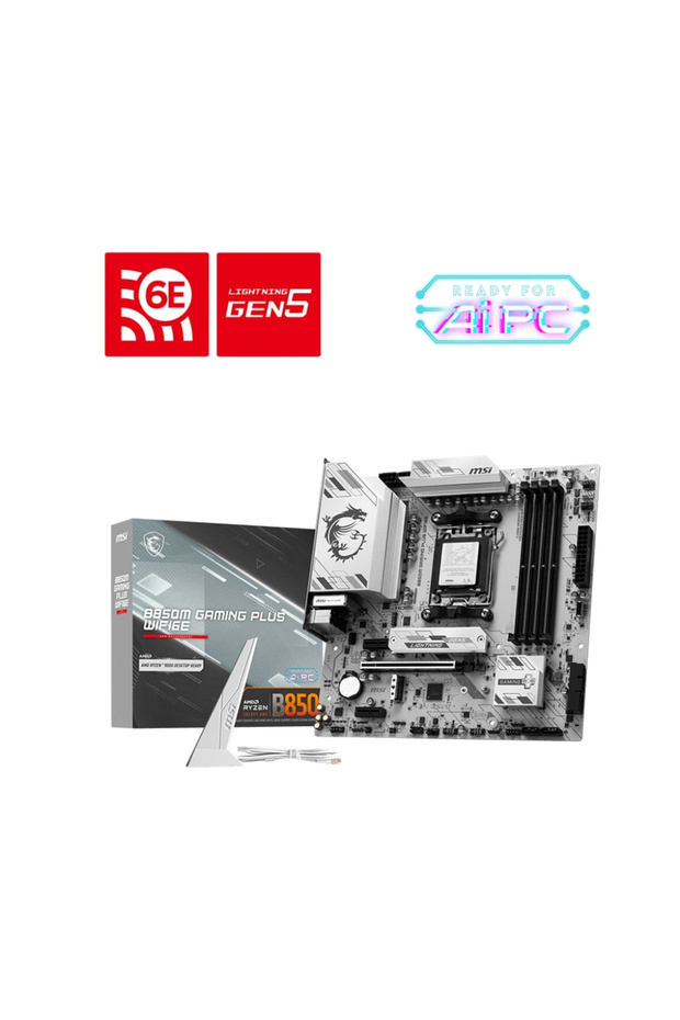 B850M GAMING PLUS WIFI6E DDR5 AMD B850 AM5 Soket DDR5 8200+(OC)MHz mATX Anakart - 1