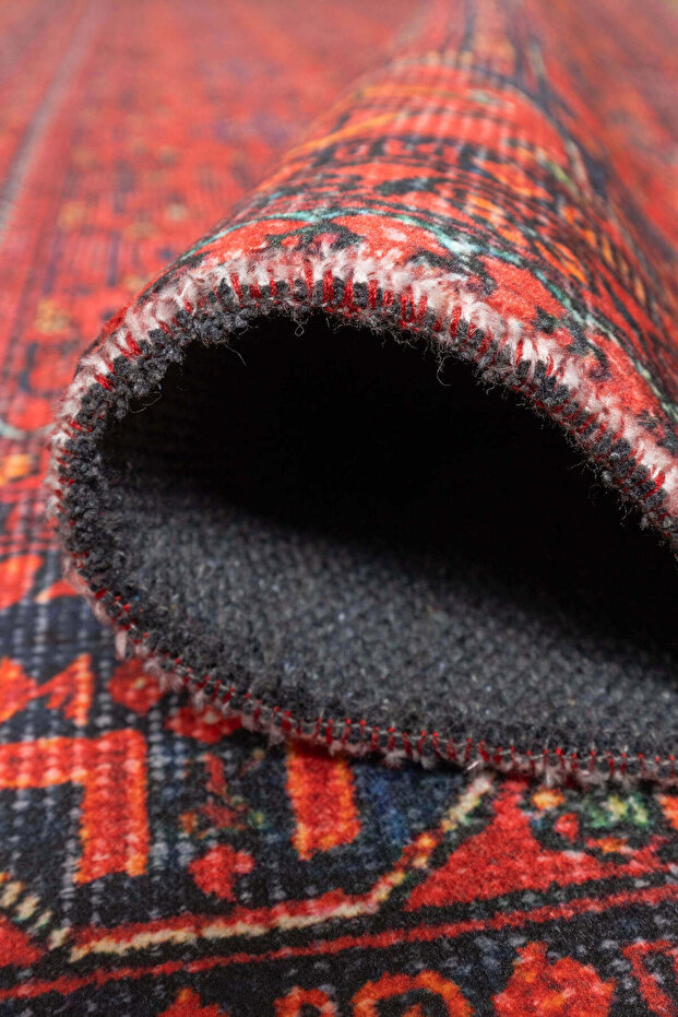 Fuga Yumuşak Dokulu Kırmızı Afgan Desenli Halı KA 29 - 5