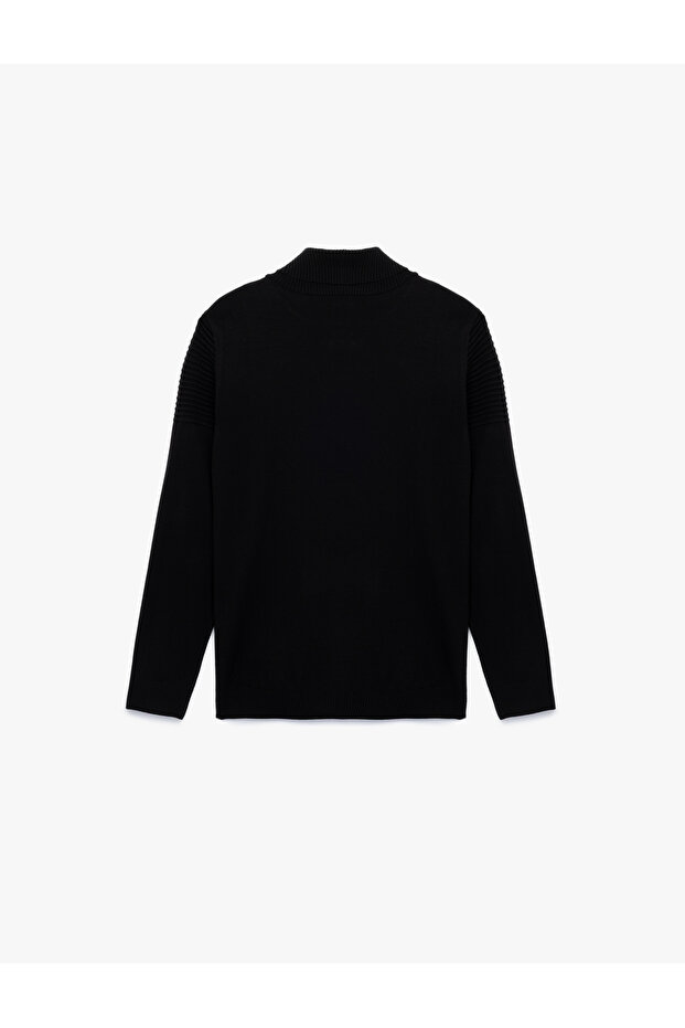 Long Sleeve Turtleneck Basic Knit Sweater - 4
