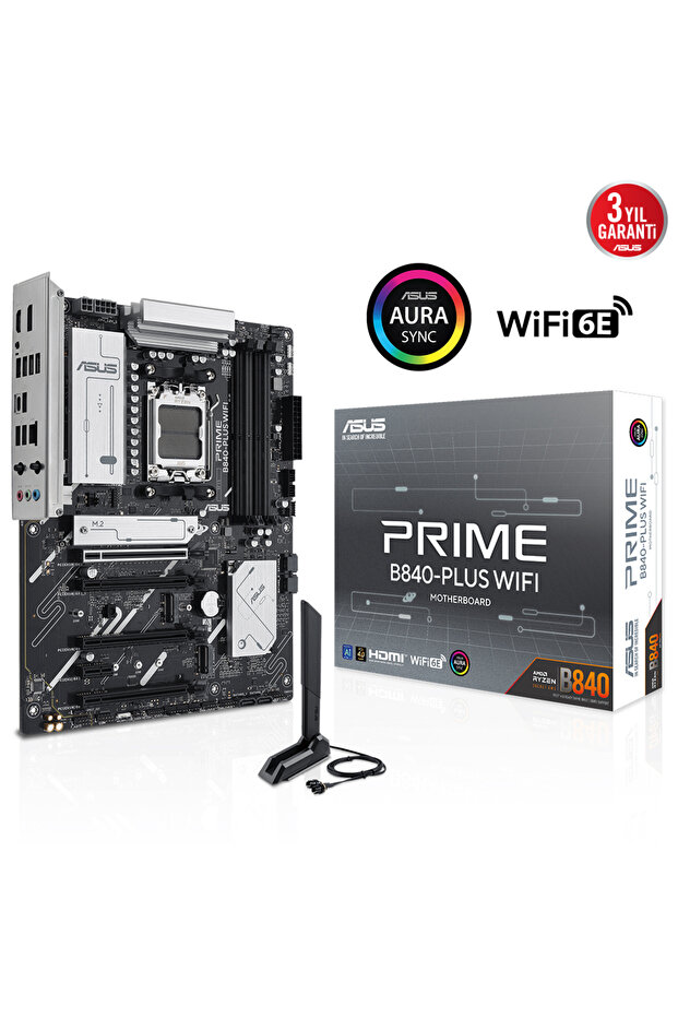 Prime B840-Plus WiFi AMD B840 Soket AM5 DDR5 7600+(OC)MHz ATX Gaming (Oyuncu) Anakart - 1
