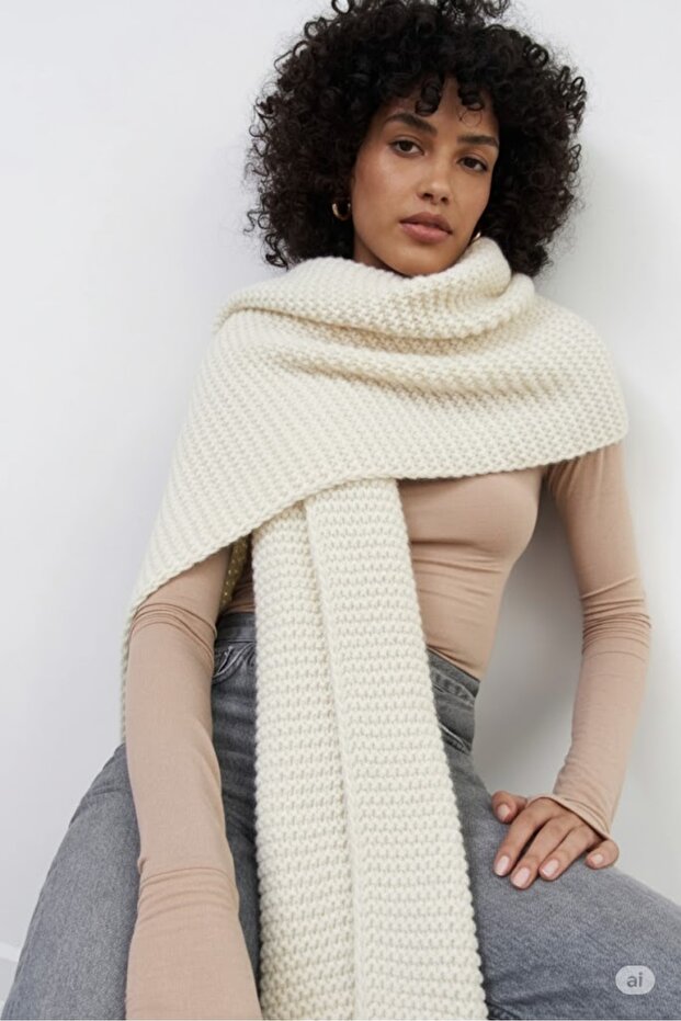 Links Örgü Triko Atkı Kaşkol - 2