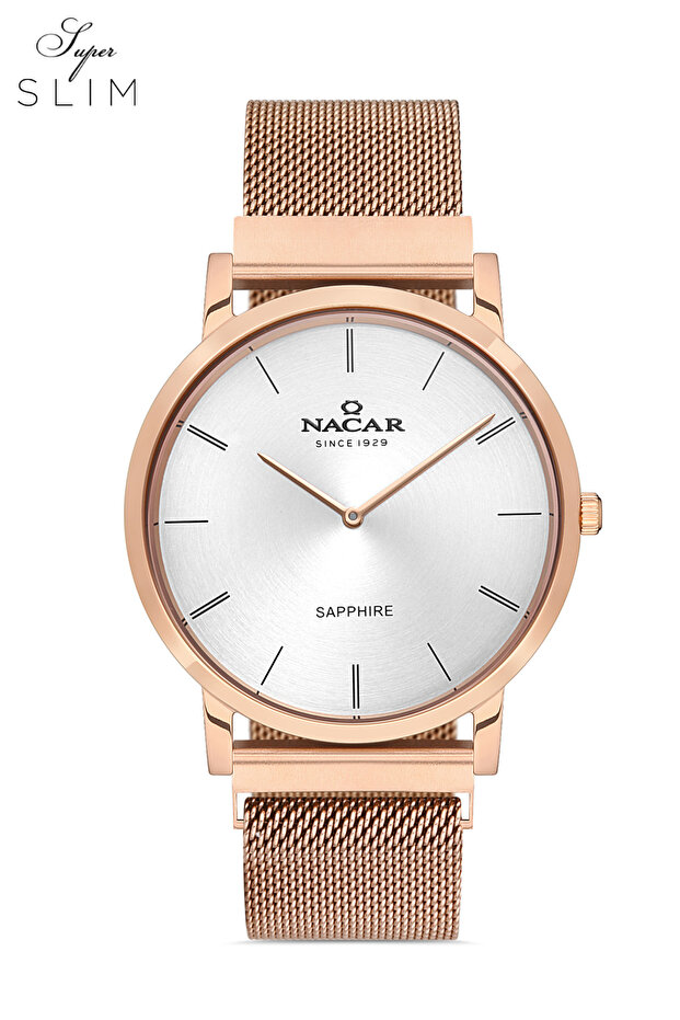 Safir Glass Rose Gold Men's Wristwatch Nc34- 290310 -Rsm