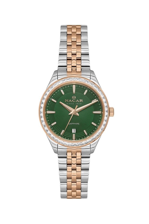 Sapphire Glass Silver - Rose Women's Wristwatch Nc33- 398385 -Enms