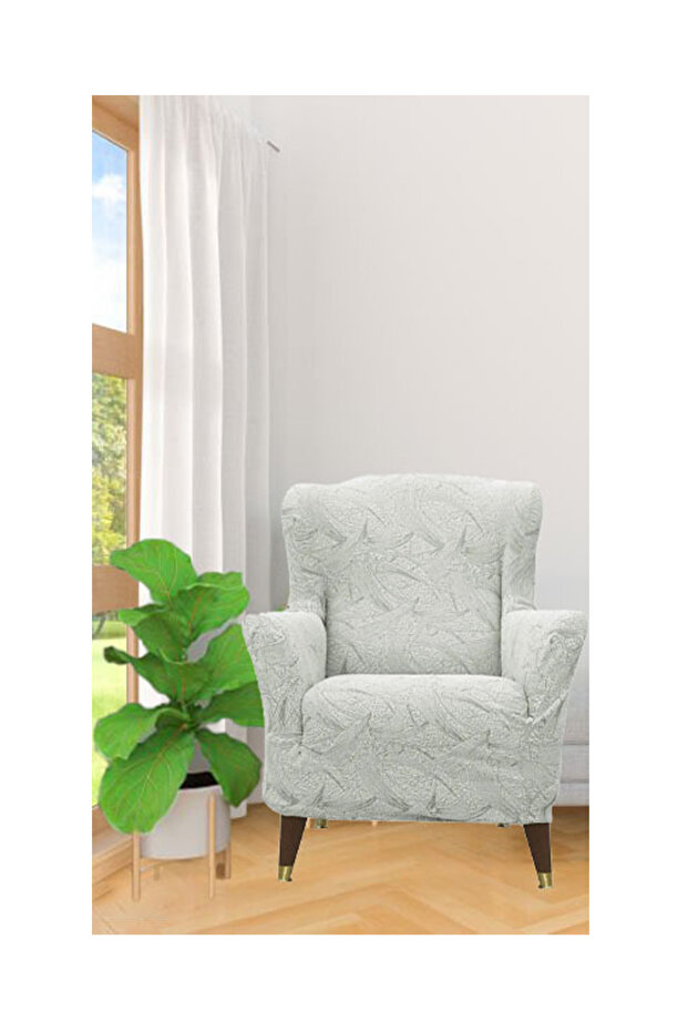 Jacquard Sahra Pattern Single Armchair Cover, Armchair Cover, Elasticated 1 Piece