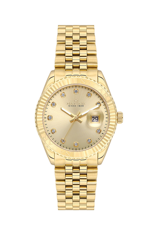 Sapphire Glass Gold Women's Wristwatch Nc33- 398351 -Dcms