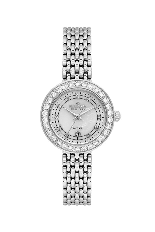 Sapphire Glass Silver Women's Wristwatch Nc34-39B717-Asms
