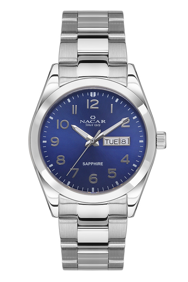 Safir Glass Classic Silver Men's Wristwatch Nc31- 299228 -Alm