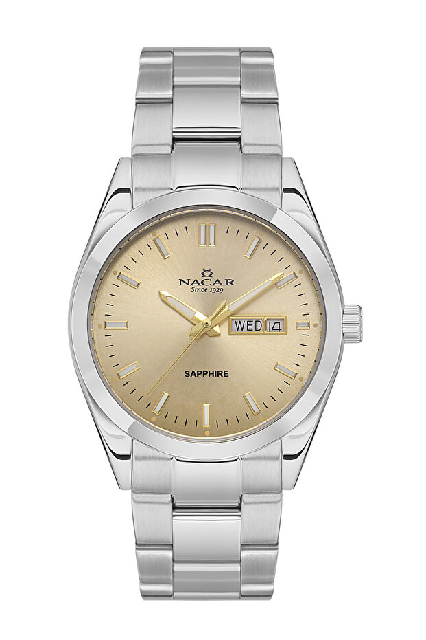 Safir Glass Classic Silver Men's Wristwatch Nc31- 299227 -Acm
