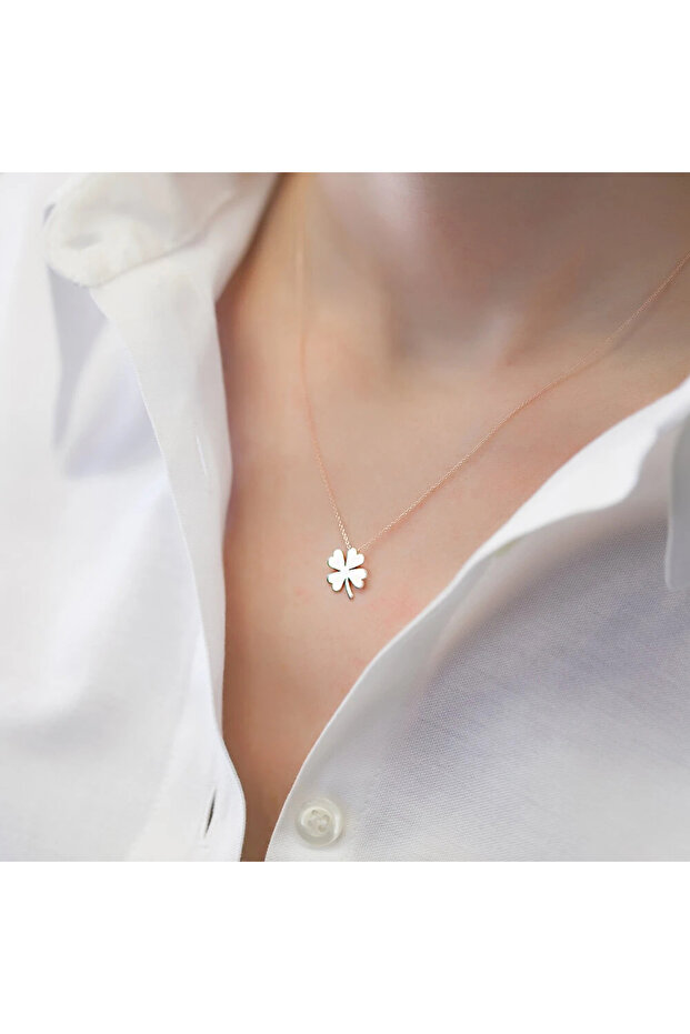 Altın Yonca Kolye - 2