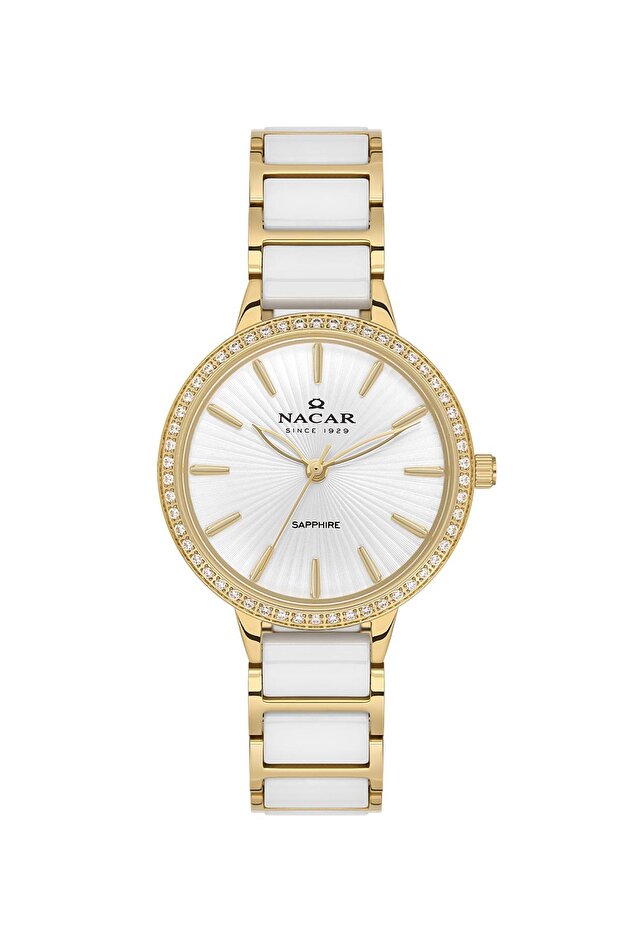 Sapphire Glass White Women's Wristwatch Nc33- 398208 -Dwms