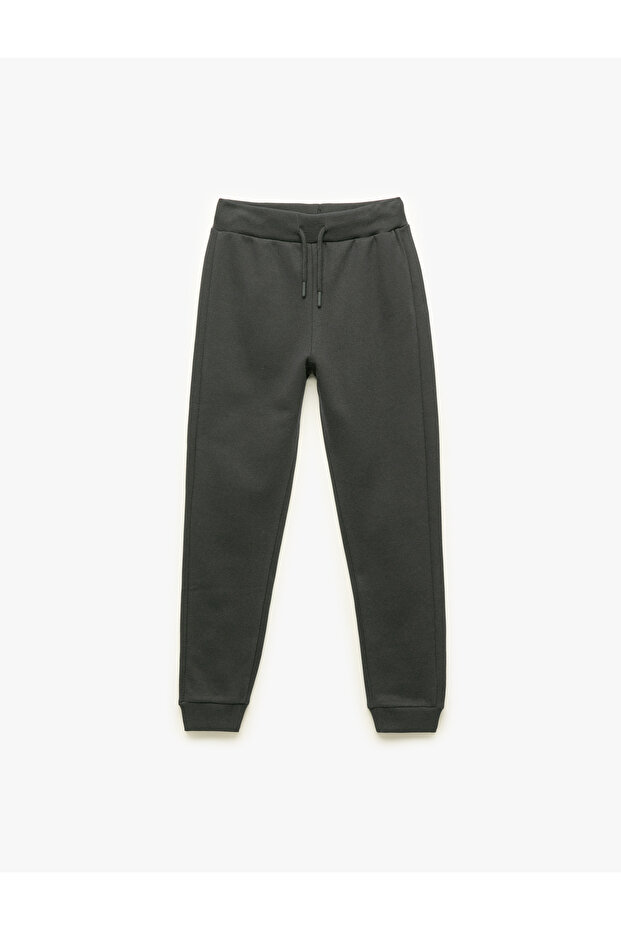 Cotton Tie Waist Basic Jogger Sweatpants