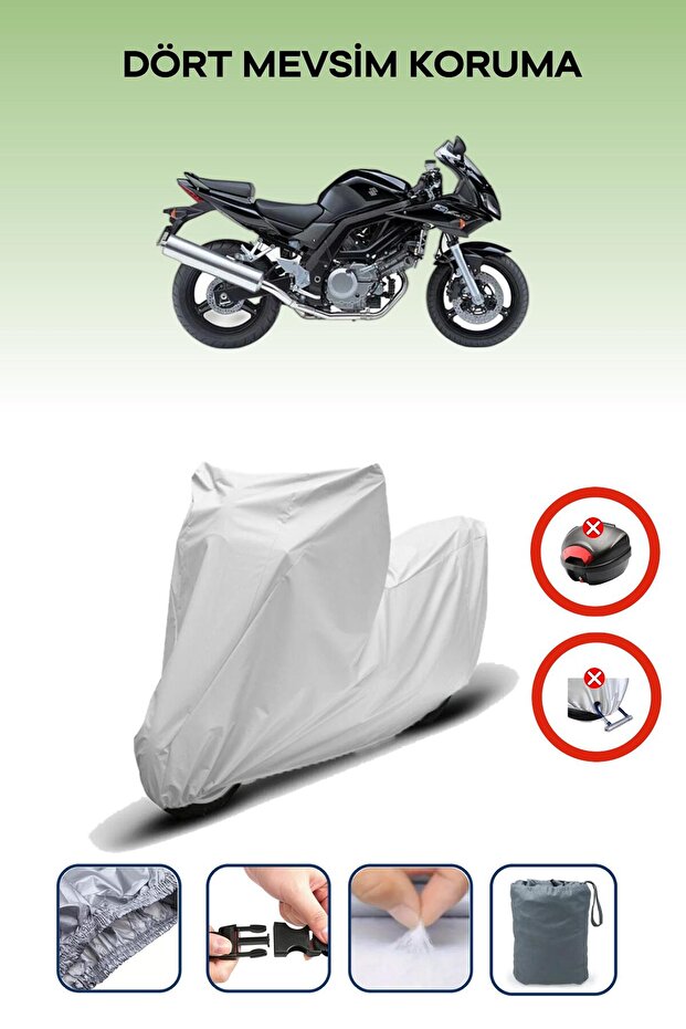 سوزوكي SV650S رمادي دراجة نارية العلامة التجارية حقيبة خلفية غير متوافقة