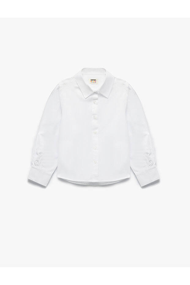 Cotton Buttoned Long Sleeve Basic Shirt - 3