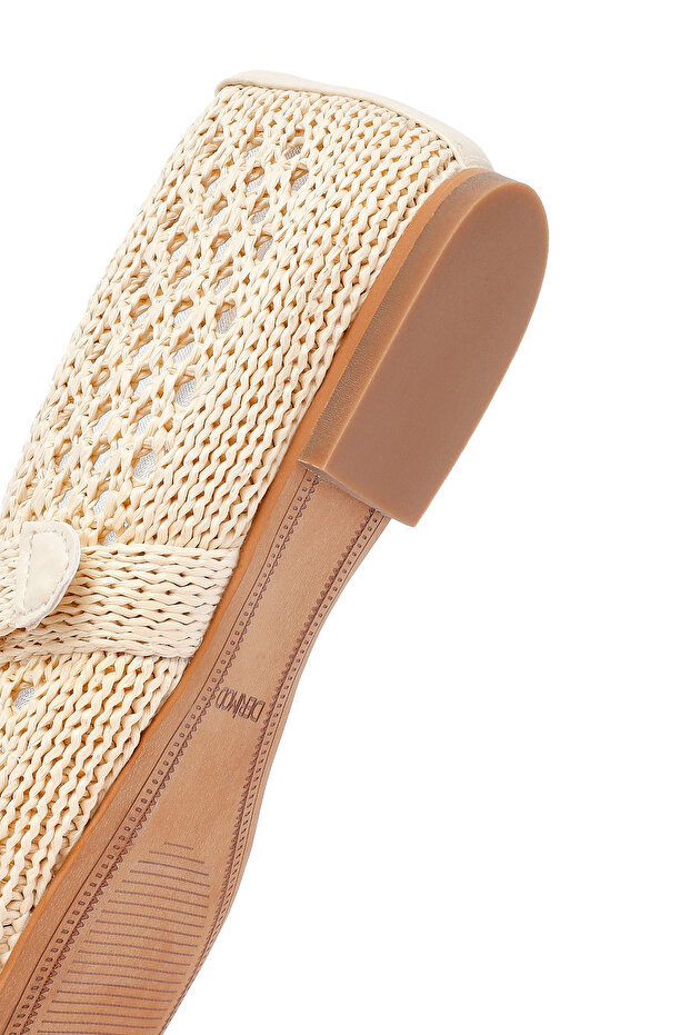 Kadın Bej Hasır Babet 25SFD551029 - 8