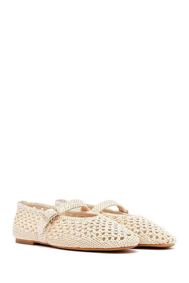 Kadın Bej Hasır Babet 25SFD551029 - 3