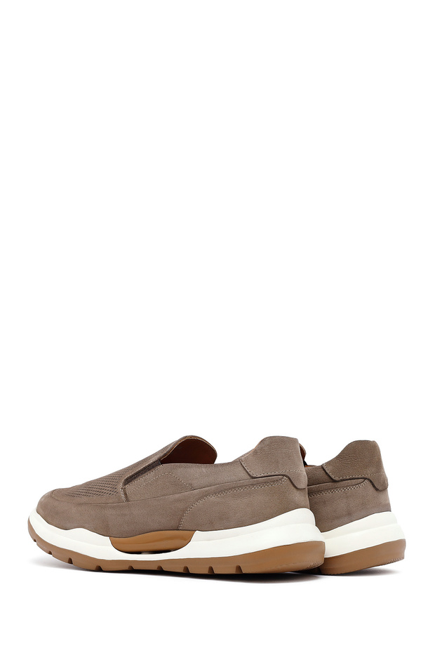 Erkek Vizon Kalın Tabanlı Nubuk Deri Comfort Loafer 25SFD6412V3 - 5