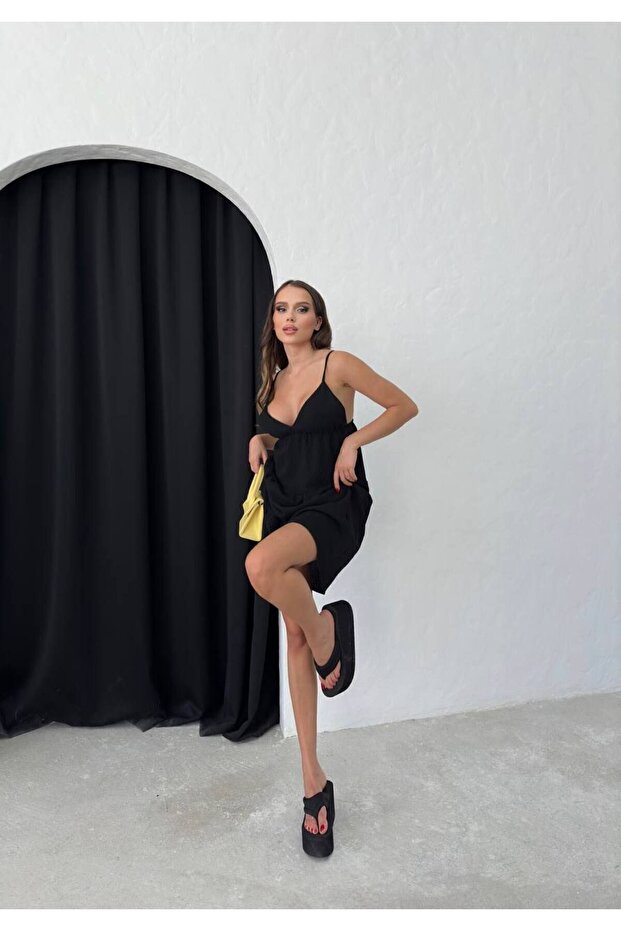 Askılı Mini Boy Kadın Elbise - 4