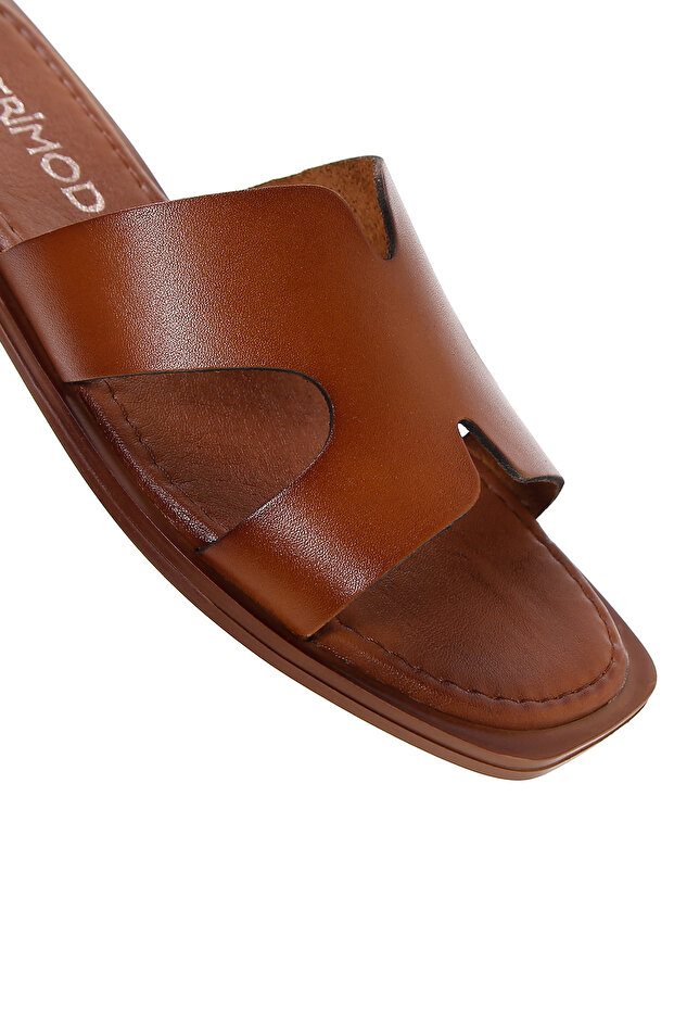 Kadın Taba Deri Terlik 25SFD330218 - 8