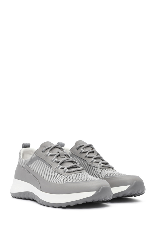 Erkek Gri Bağcıklı Kalın Tabanlı Sneaker 25SFD692614 - 3