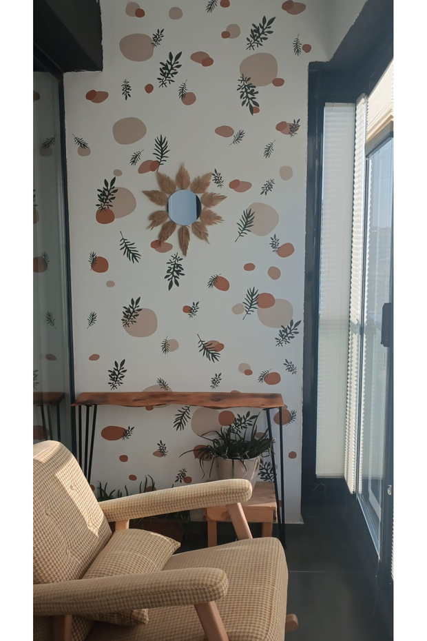 Boho Çiçekler Modern Duvar Sticker Seti - 1