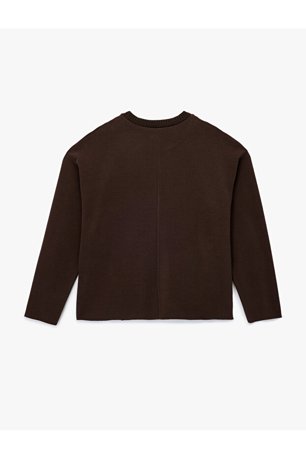 Long Sleeve Crew Neck Basic Sweatshirt - 4
