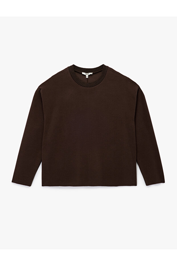 Long Sleeve Crew Neck Basic Sweatshirt - 3