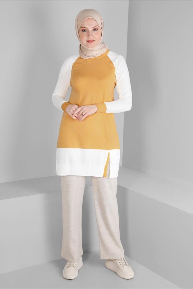 COLOR BLOCKED KNITWEAR TUNIC 43168