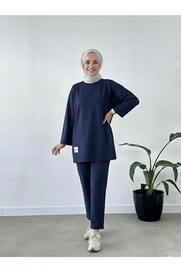 طقم أساسي من القطن الممشط - أزرق داكن - نطاق واسع من المقاسات - 6