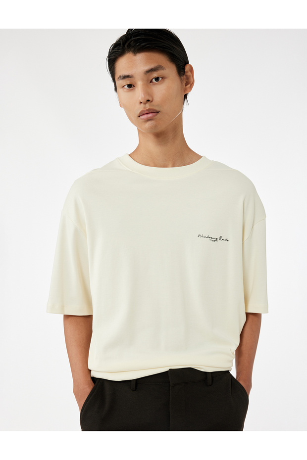 Cotton Short Sleeve Tok Fabric Crew Neck Oversize Printed T-Shirt