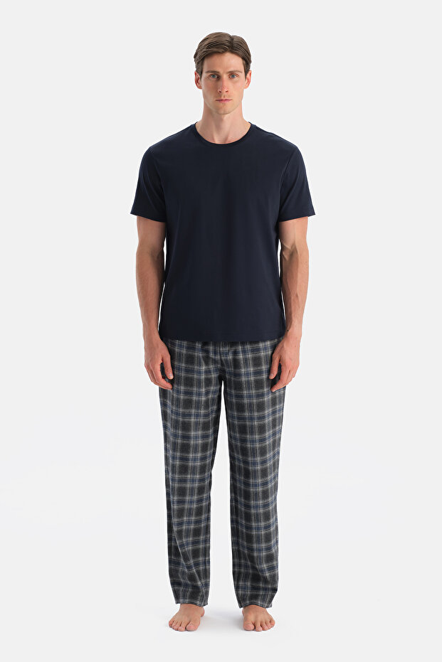 Multicolor Ekoseli Dokuma Pantolon - 1