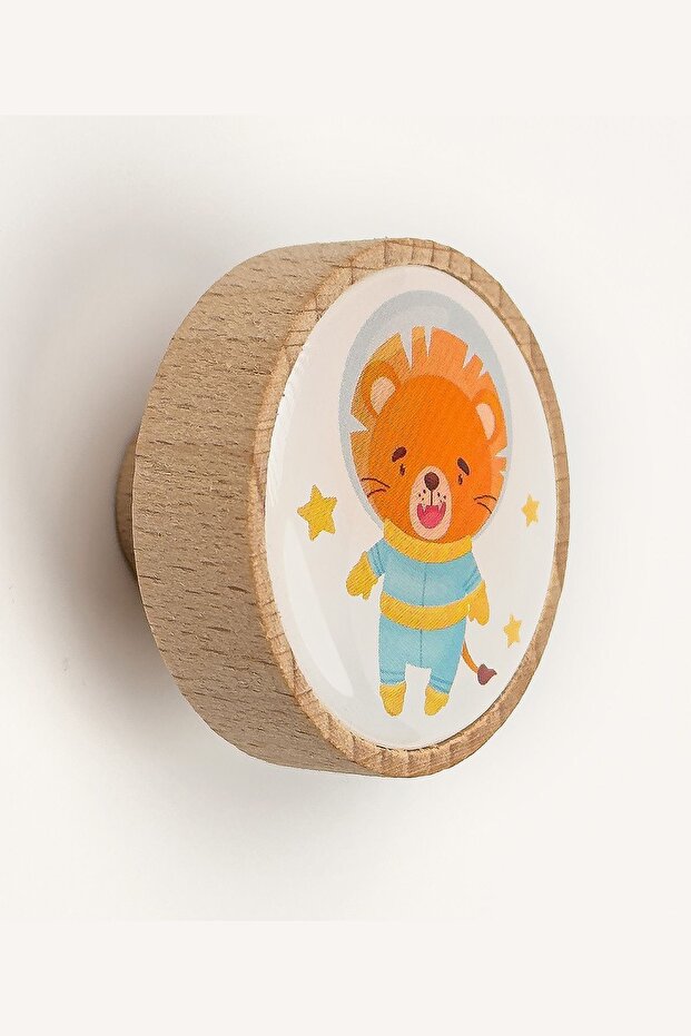 Astronot Aslan Ahşap Kulp - 1