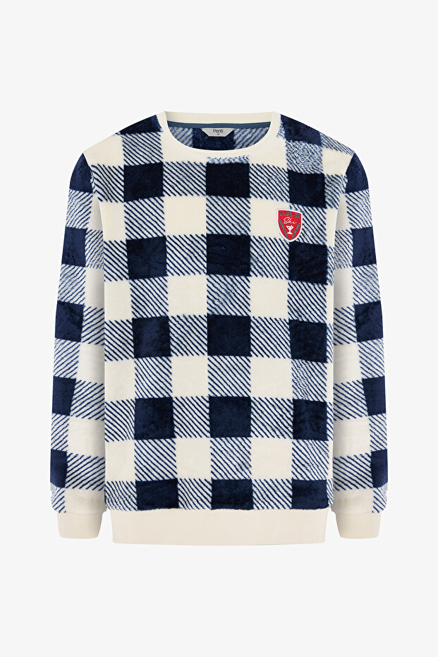 Ekoseli Erkek Oversize Gingham Jogger Pijama Takımı - 2