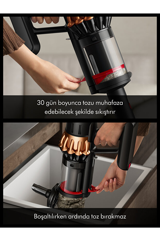 V16 Piston Animal Submarine™ ıslak kuru kablosuz süpürge (Mat siyah/Bakır) - 6