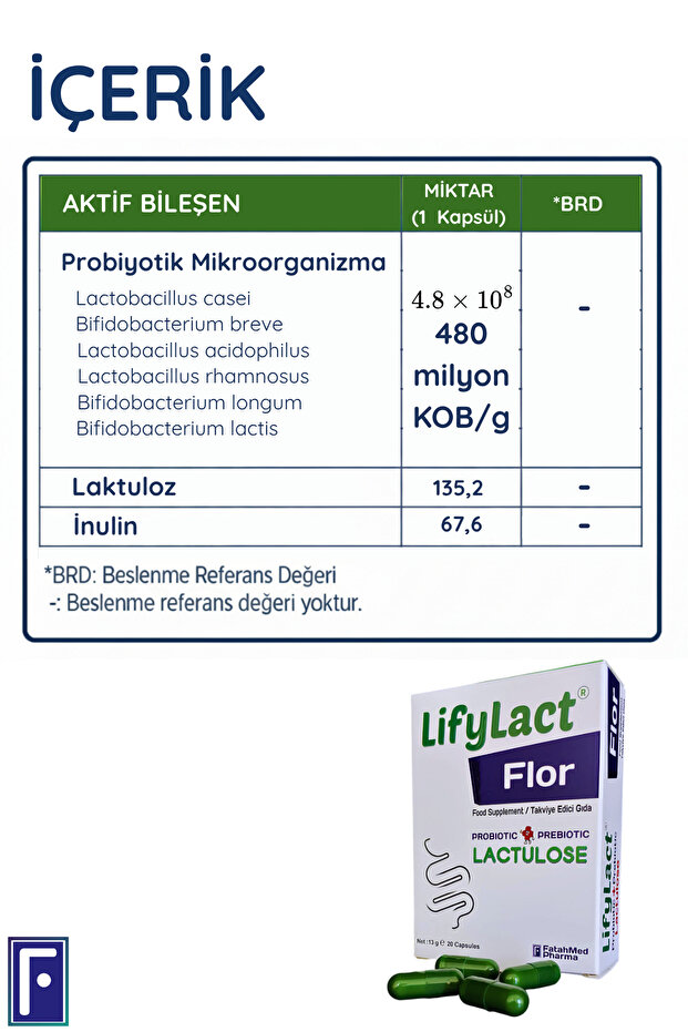 ® Flor Probiyotik Kapsül , Prebiyotik , Laktuloz, - 2