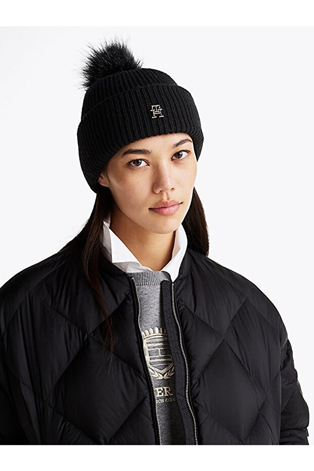 ELEVATED CHIC BEANIE W/POMPOM - 1