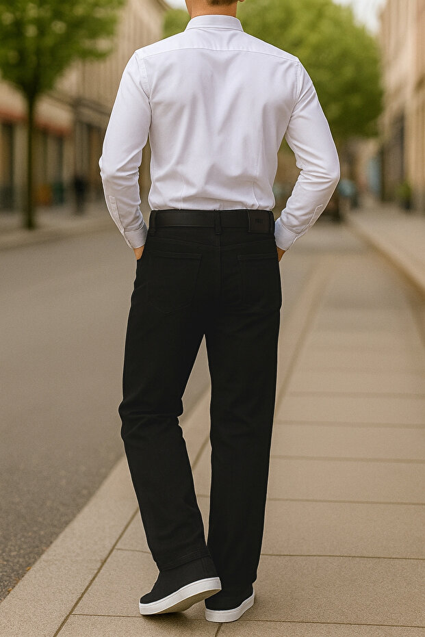 Vysoce kvalitní džíny Marcus Hunter s vysokým pasem a pružným pytlovitým střihem - C346-černé - 6