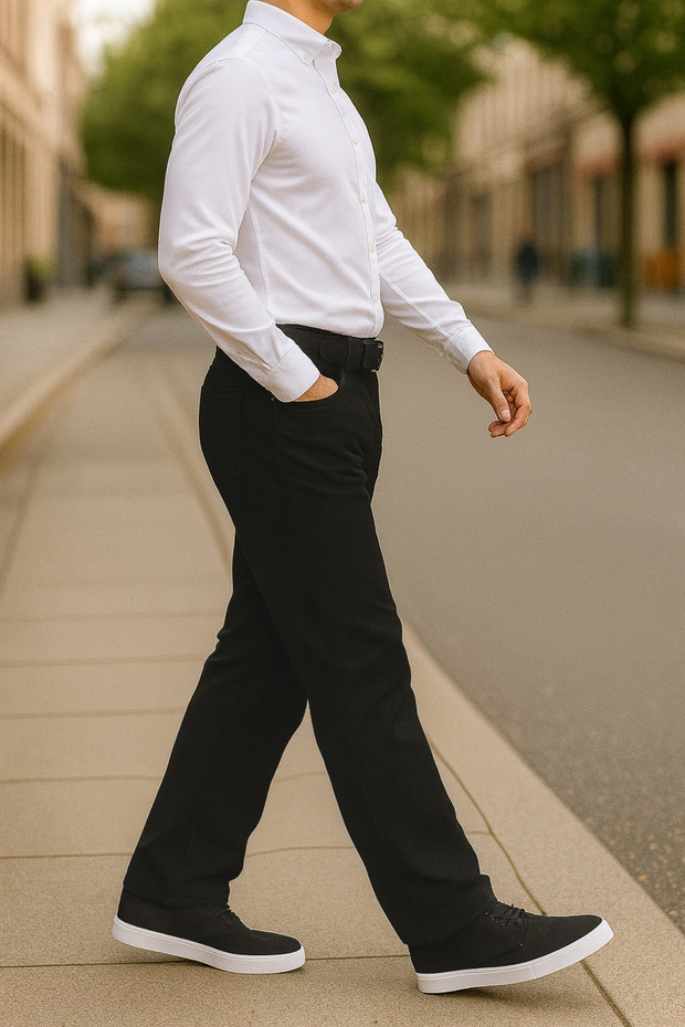 Vysoce kvalitní džíny Marcus Hunter s vysokým pasem a pružným pytlovitým střihem - C346-černé - 8