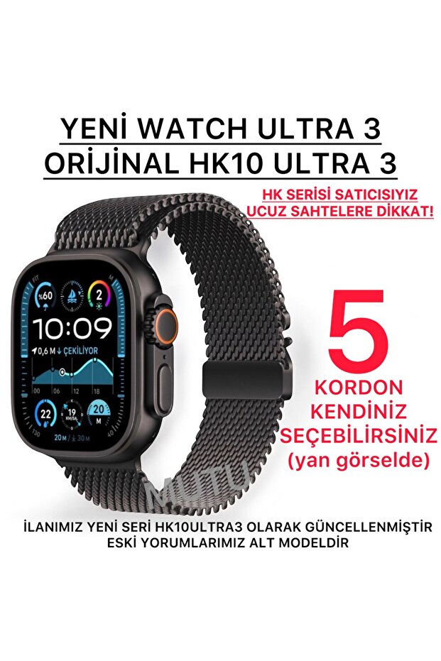 HK10 ULTRA 3 Watch Ultra 2 Yeni Kasa Son Versiyon Amoled Ekran Full Donanımlı 2 GB Akıllı Saat - 1