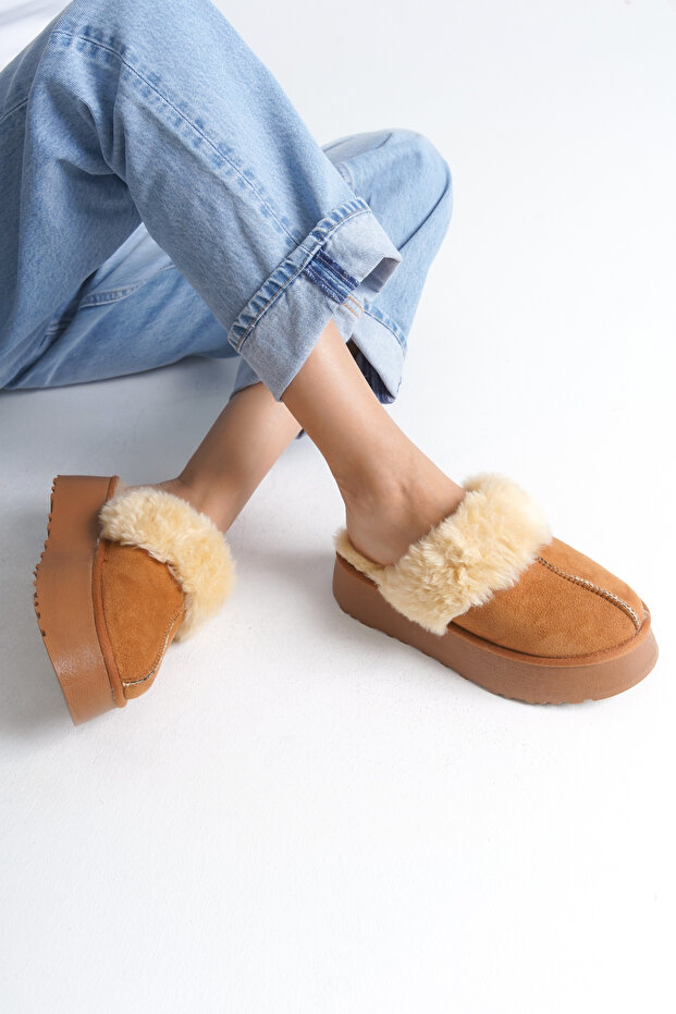 Női papucs - szőrös és zárt orrú - 5