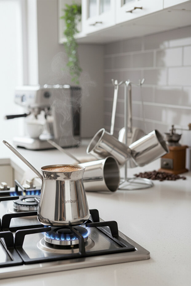 Rose - 3'lü Çelik Cezve - 3