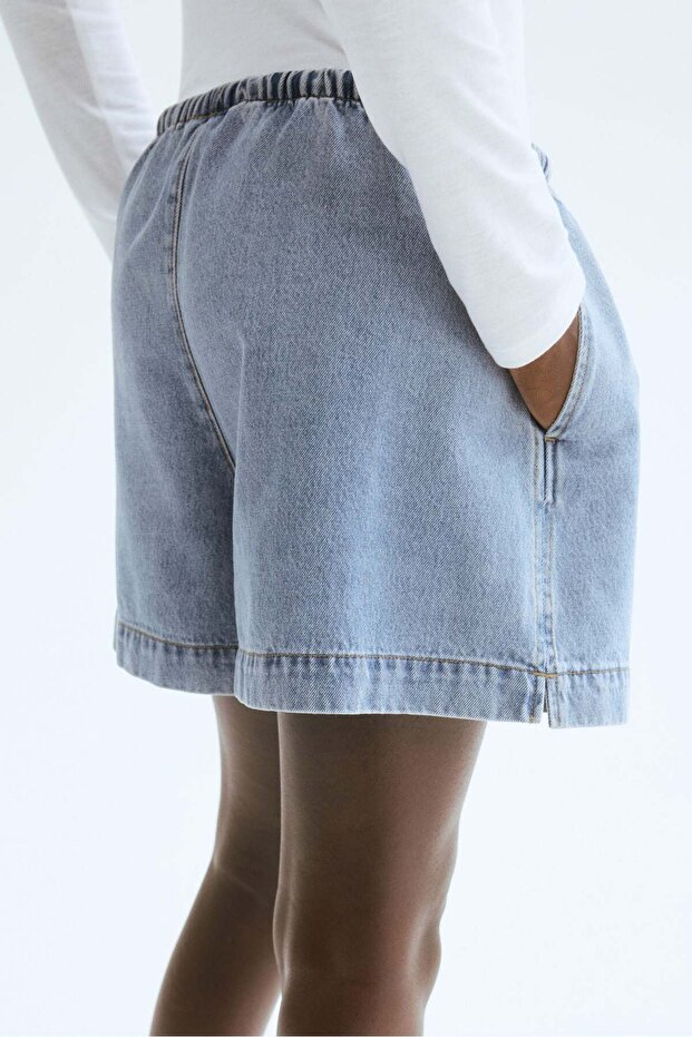 Denim drawstring shorts - 5