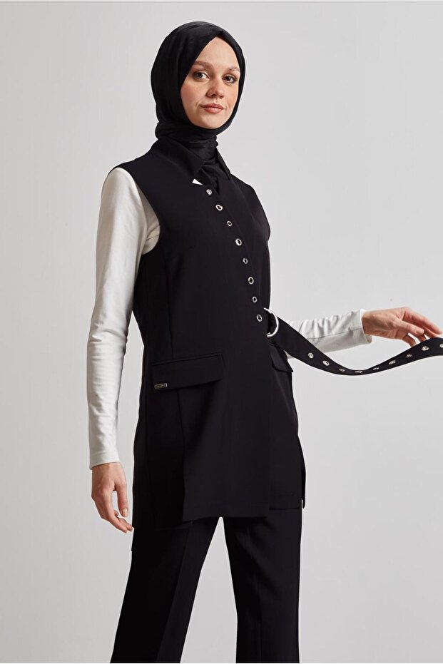 Belted Vest and Pants Suit 45383