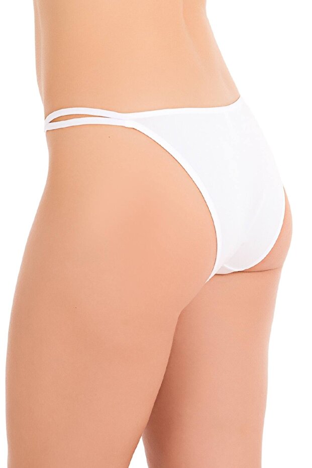 1025 Çift Ip-taş Detaylı Bikini Külot Paketi 1025-v3 - 4