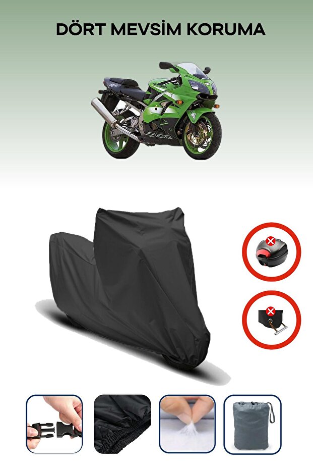 Black Kawasaki Zx-9 R Motorcycle Tarpaulin Rear Bag Non-Compliant